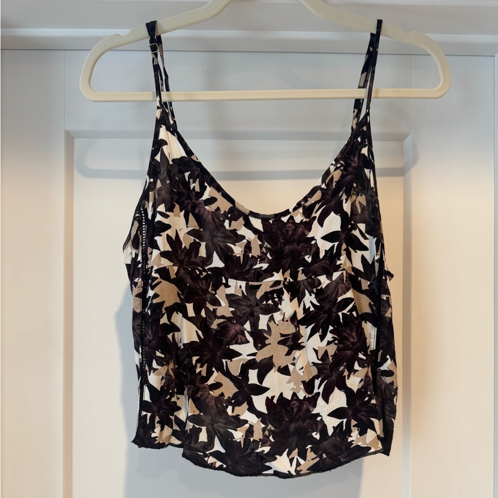 Aritzia Sunday Best Purple and Cream Floral Camisole